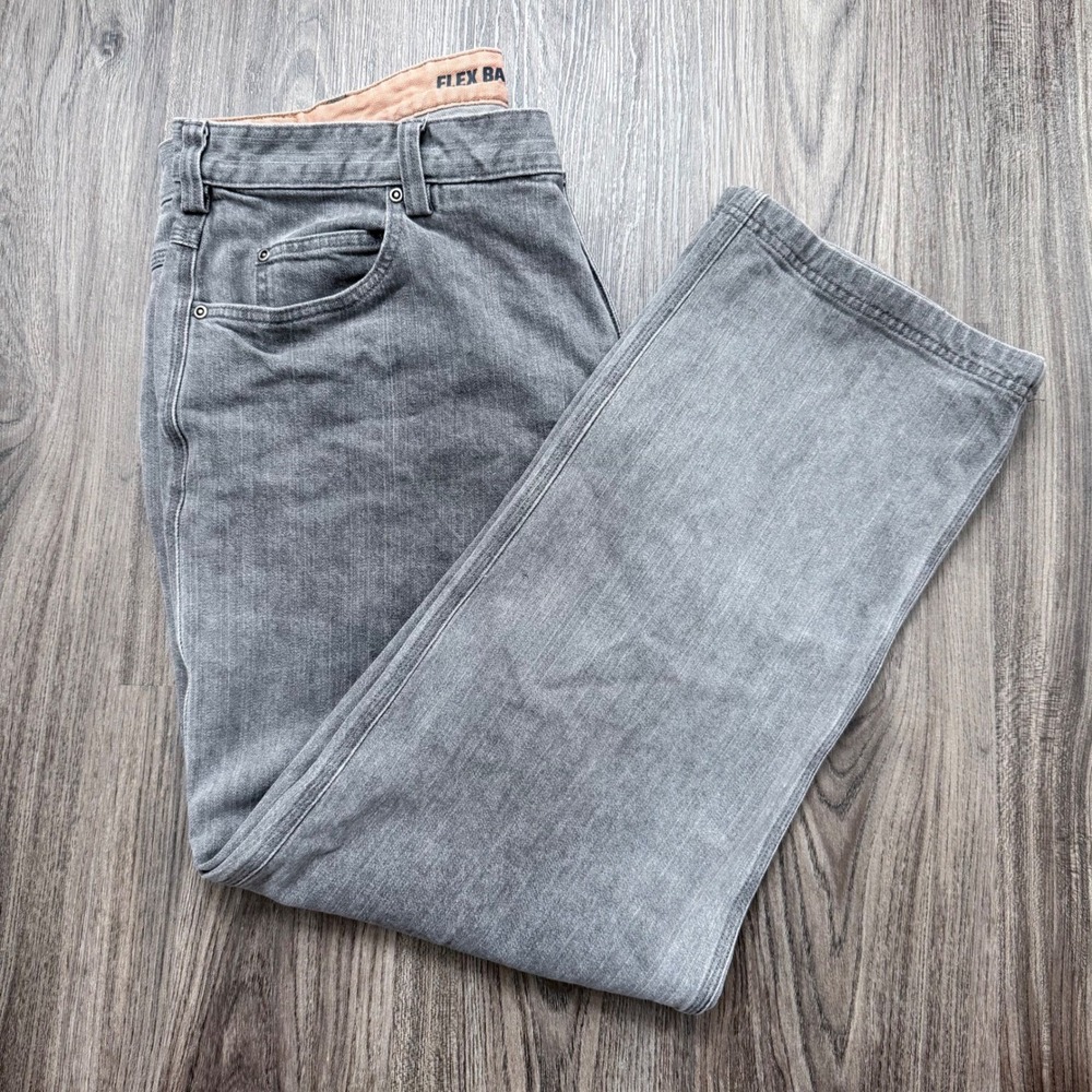 Duluth Trading Relaxed Fit Flex  Ballroom Gray Jeans Gray 40x30(actual 38x29)